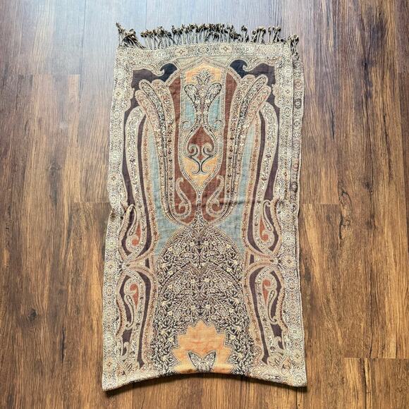 Paisley Fringe Scarf Shawl Wrap Boho Heritage Fall Accessory 71x20.5 - Picture 8 of 11